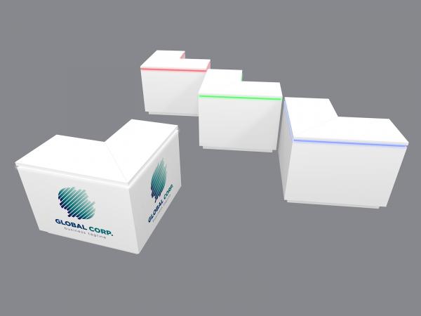 RE-1517 Trade Show Custom Rental Counter -- Adjustable RGB Perimeter Lights